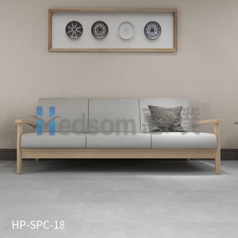 HP-SPC-18 惠璞石塑工業(yè)灰鎖扣地板溫馨舒適防潮放水防滑